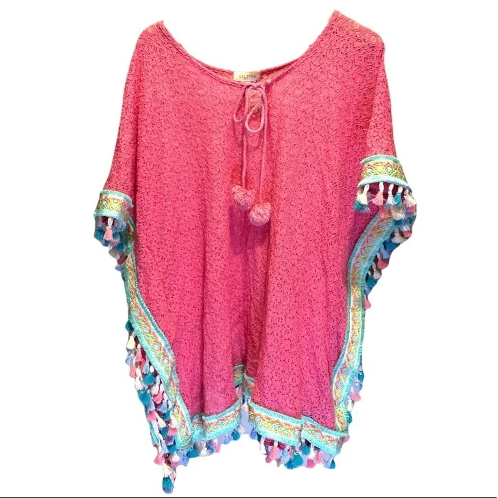 Velzera lace tasseled colorful kimono os